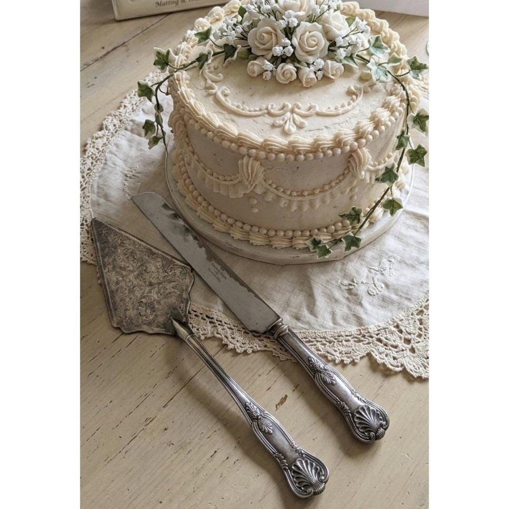 Vtg The Sheffield Silver Co Stainless Steel Cake Knife & Server  King's Pattern